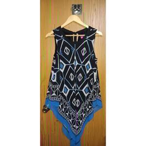 Vince Camuto Blouse Womens Size Small Tear Down Sheer Casual Formal Tie Neck